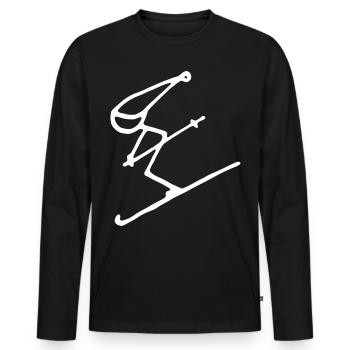 Skier pistensau downhill skiing alpine winter - Men's Premium Organic Long Sleeve Shirt - black - Front - Nico (187cm)