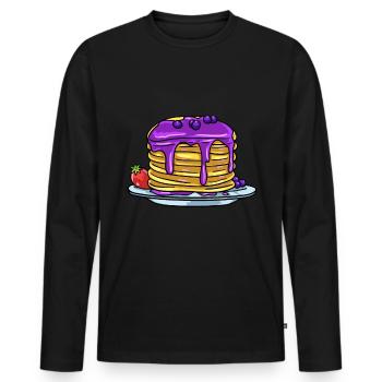 Pancake pancake pancake gift - Men's Premium Organic Long Sleeve Shirt - black - Front - Nico (187cm)