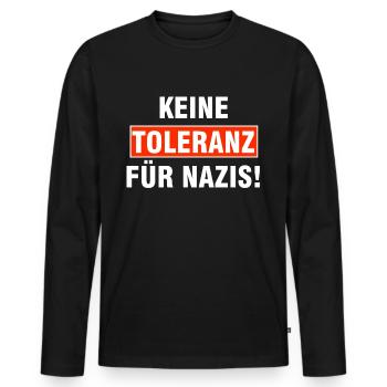 Racism Tolerance Antifa Left Politics Gift - Men's Premium Organic Long Sleeve Shirt - black - Front - Nico (187cm)
