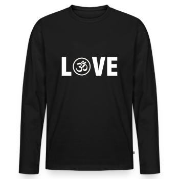 Om indien goa hinduisme bouddhisme spirituel Zen - T-shirt manches longues Premium bio Homme - noir - Devant - Nico (187cm)