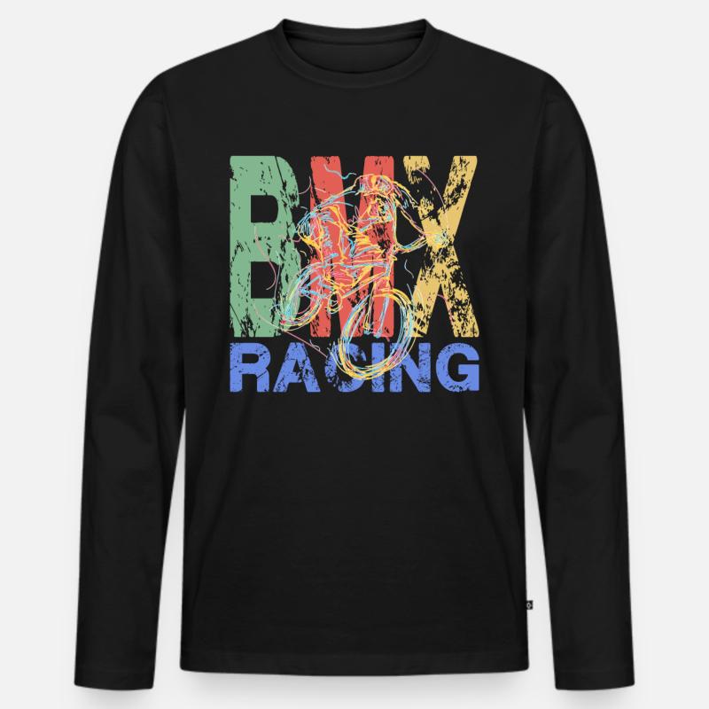 BMX Racing - Männer Premium Bio Langarmshirt - Schwarz