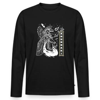 Sumerian Anunnaki Alien Astronauts - Men's Premium Organic Long Sleeve Shirt - black - Front - Nico (187cm)