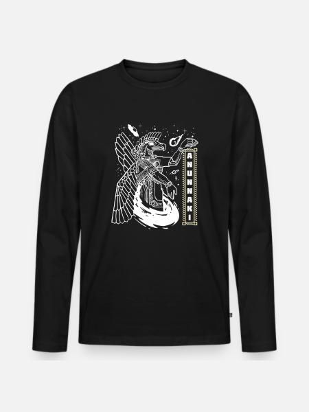 Sumerian Anunnaki Alien Astronauts - Men's Premium Organic Long Sleeve Shirt - black