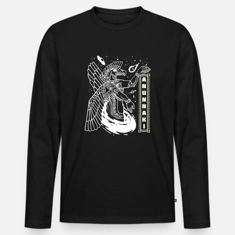 Sumerer Anunnaki Alien Astronauten - Männer Premium Bio Langarmshirt - Schwarz