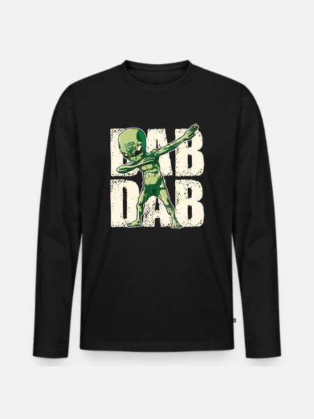 Dabbing Alien Dab Dab - Men's Premium Organic Long Sleeve Shirt - black