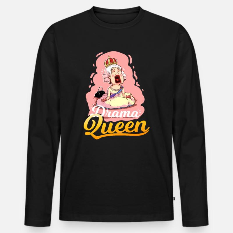 Drama Queen - Männer Premium Bio Langarmshirt - Schwarz