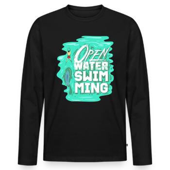 Open Water Swimming - Männer Premium Bio Langarmshirt - Schwarz - Vorne - Nico (187cm)