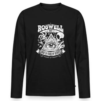 Roswell 1947 UFO crash - Men's Premium Organic Long Sleeve Shirt - black - Front - Nico (187cm)