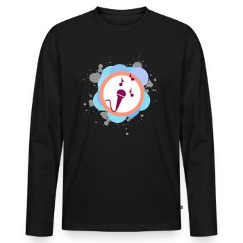 Karaoke - T-shirt manches longues Premium bio Homme - noir - Devant - Nico (187cm)