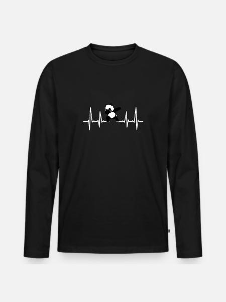 dabbing panda heartbeat - Men's Premium Organic Long Sleeve Shirt - black