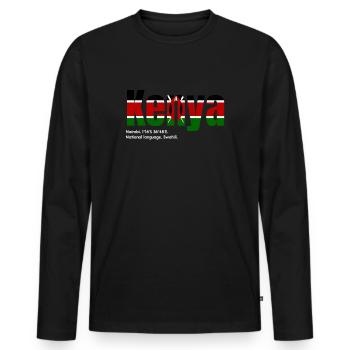 Kenya - Men's Premium Organic Long Sleeve Shirt - black - Front - Nico (187cm)