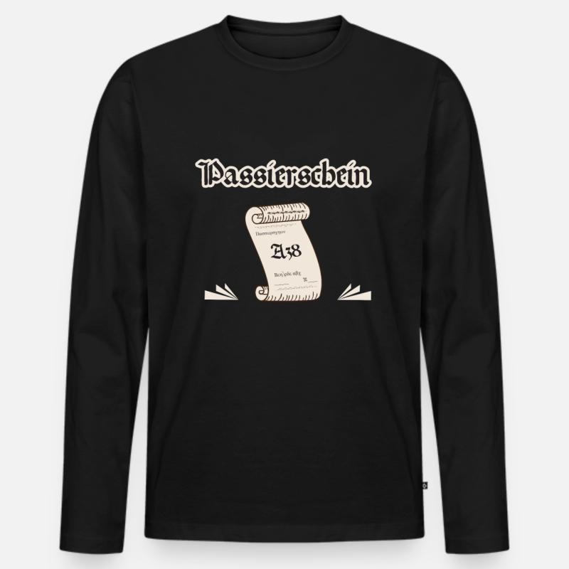 Passierschein A38 - Männer Premium Bio Langarmshirt - Schwarz