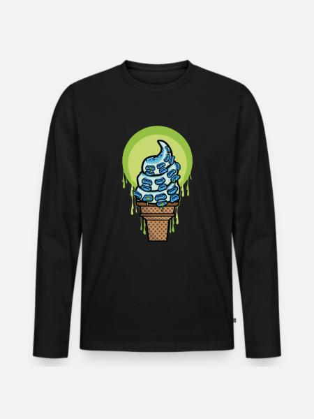 Tentacle Ice Cream Octopus Octopus - Men's Premium Organic Long Sleeve Shirt - black