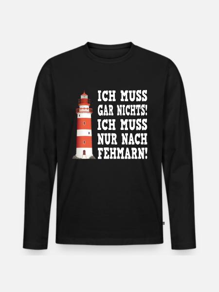 Fehmarn Ostsee Fehmarnsundbrücke - Männer Premium Bio Langarmshirt - Schwarz