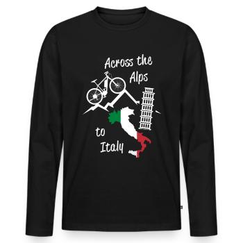 Alpine crossing Alps Italy MTB - Men's Premium Organic Long Sleeve Shirt - black - Front - Nico (187cm)