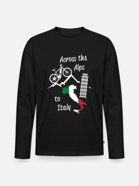 Alpine crossing Alps Italy MTB - Men's Premium Organic Long Sleeve Shirt - black