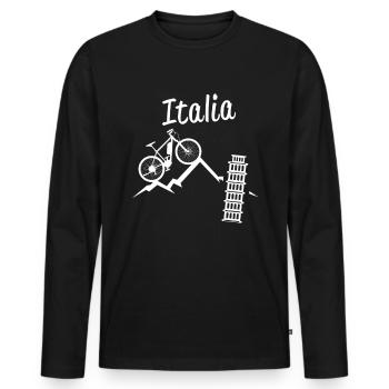 Alpine crossing Alps Italy MTB - Men's Premium Organic Long Sleeve Shirt - black - Front - Nico (187cm)