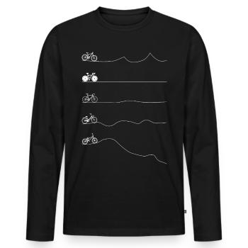 Biker Typen - Männer Premium Bio Langarmshirt - Schwarz - Vorne - Nico (187cm)