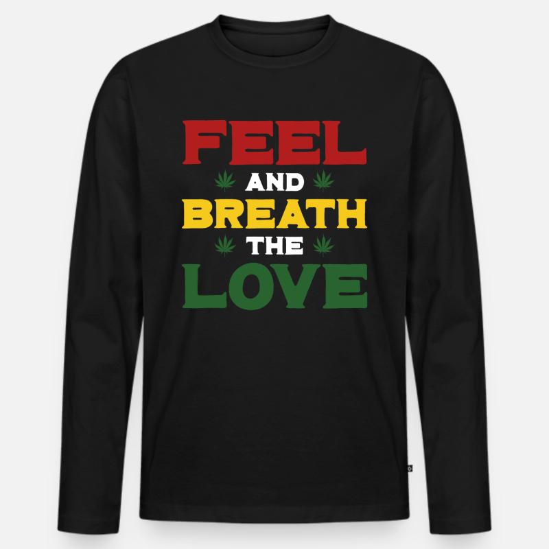 Reggae für immer - Männer Premium Bio Langarmshirt - Schwarz