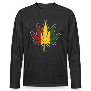 Reggae - Men's Premium Organic Long Sleeve Shirt - heather anthracite - Front - Nico (187cm)