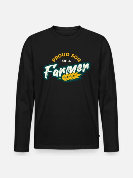 Fils fier d'un fermier - T-shirt manches longues Premium bio Homme - noir