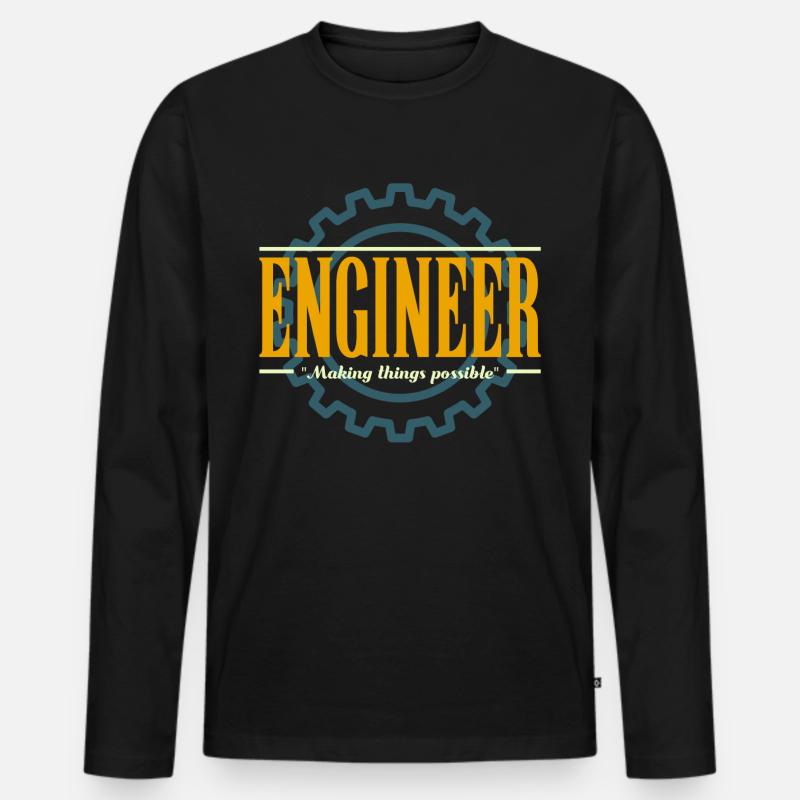 Ingenieurin - Männer Premium Bio Langarmshirt - Schwarz