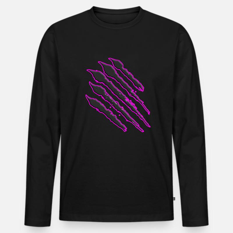 Kratzer Monsterkratzer Bärenpranke Pranke - Männer Premium Bio Langarmshirt - Schwarz