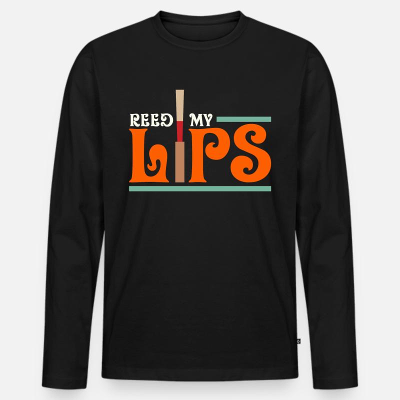 Oboe - Männer Premium Bio Langarmshirt - Schwarz