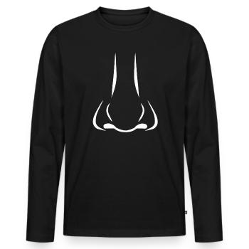Nose Smell Nose Smell Gift - Men's Premium Organic Long Sleeve Shirt - black - Front - Nico (187cm)