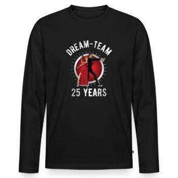 25 years of dream team - Men's Premium Organic Long Sleeve Shirt - black - Front - Nico (187cm)
