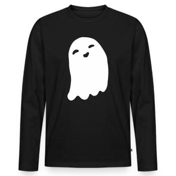 Fantôme fantôme déguisement fantôme fantôme halloween - T-shirt manches longues Premium bio Homme - noir - Devant - Nico (187cm)