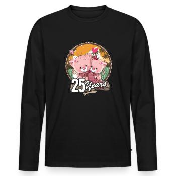 25 ans d'anniversaire de mariage en argent - T-shirt manches longues Premium bio Homme - noir - Devant - Nico (187cm)