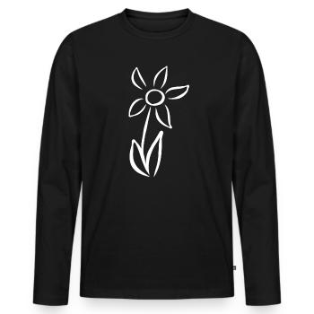 Flower plant gardener flowers bloom garden blooming - Men's Premium Organic Long Sleeve Shirt - black - Front - Nico (187cm)