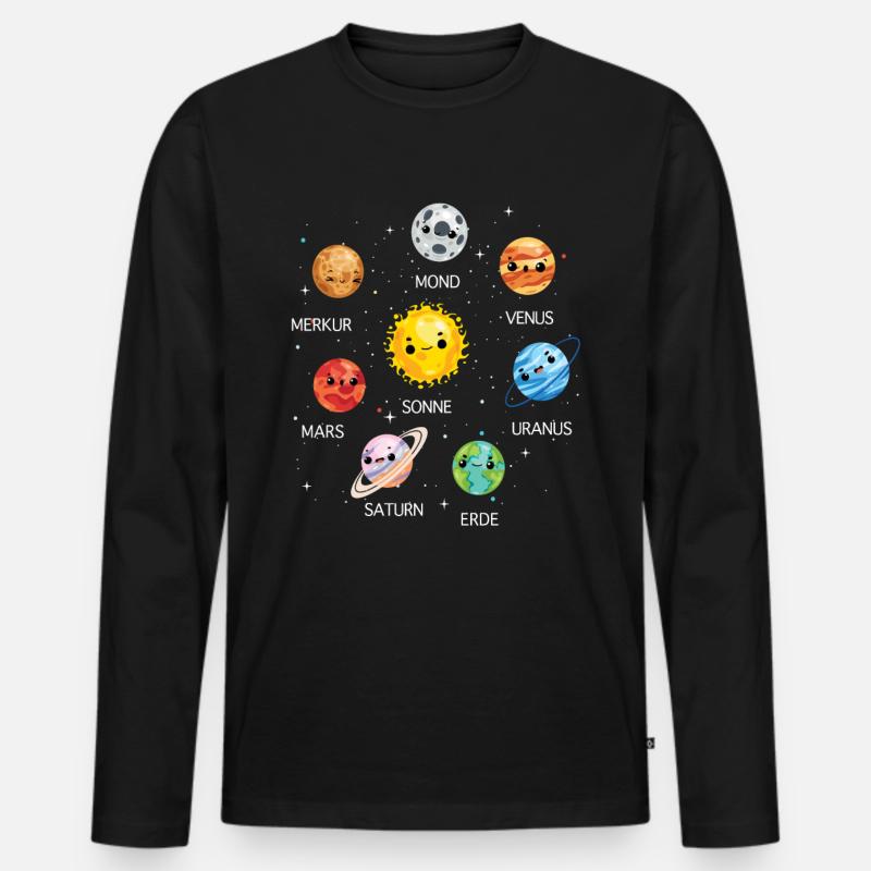 Solar system planets planet universe - Men's Premium Organic Long Sleeve Shirt - black