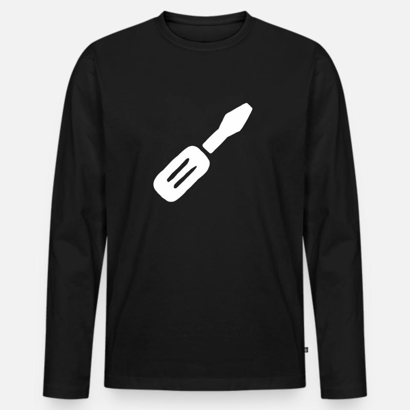 Schraubenzieher Werkzeug Handwerk Schraubendreher - Männer Premium Bio Langarmshirt - Schwarz