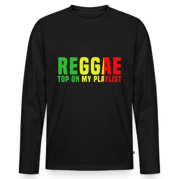 reggae - Men's Premium Organic Long Sleeve Shirt - black - Front - Nico (187cm)