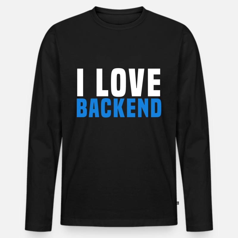 Backend programmieren - Männer Premium Bio Langarmshirt - Schwarz