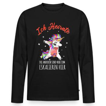 Heirat Frau Braut Junggesellenenabschied - Männer Premium Bio Langarmshirt - Schwarz - Vorne - Nico (187cm)
