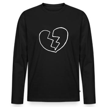 Breakup gift Broken heart hurts love - Men's Premium Organic Long Sleeve Shirt - black - Front - Nico (187cm)