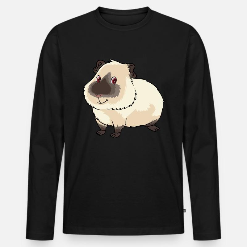 Mignon propriétaire de cochon d'Inde de l'Himalaya et - T-shirt manches longues Premium bio Homme - noir