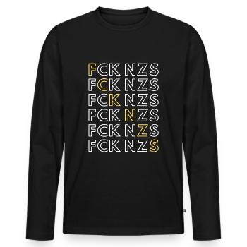 FCK NZS contre les Nazis Anti Afd - T-shirt manches longues Premium bio Homme - noir - Devant - Nico (187cm)