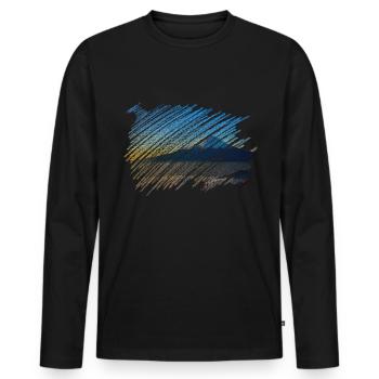 Mountain - Men's Premium Organic Long Sleeve Shirt - black - Front - Nico (187cm)