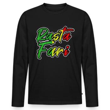 Rastafari - T-shirt manches longues Premium bio Homme - noir - Devant - Nico (187cm)