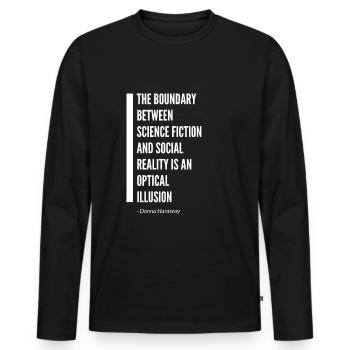 Donna Haraway cyborg zitat - Männer Premium Bio Langarmshirt - Schwarz - Vorne - Nico (187cm)