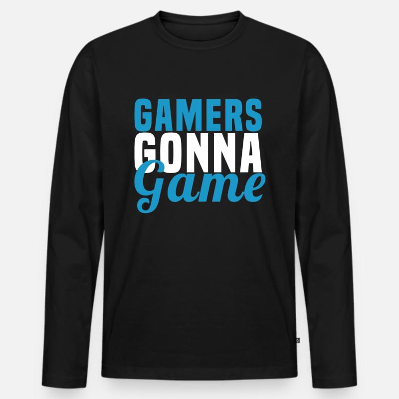 Spieler werden spielen - Männer Premium Bio Langarmshirt - Schwarz