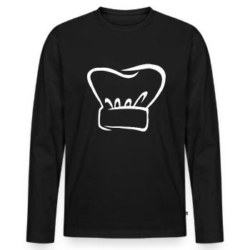 Chef's hat cook baker gift hobby chef cooking - Men's Premium Organic Long Sleeve Shirt - black - Front - Nico (187cm)