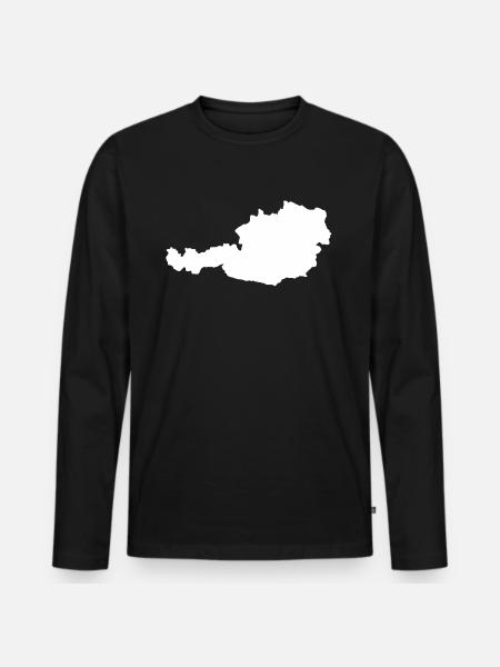 Austria outline Austria map Austrians - Men's Premium Organic Long Sleeve Shirt - black