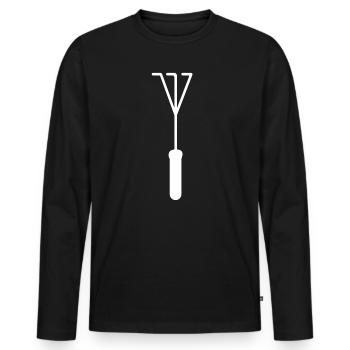 Gärtner Geschenk Harke Rechen Garten Floristik - Männer Premium Bio Langarmshirt - Schwarz - Vorne - Nico (187cm)