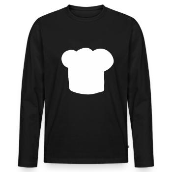 Chef hat cook baker hobby chef gift cooking - Men's Premium Organic Long Sleeve Shirt - black - Front - Nico (187cm)