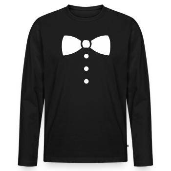 Fliege Schick Anzug Anlass Kinder Geschenk schön - Männer Premium Bio Langarmshirt - Schwarz - Vorne - Nico (187cm)